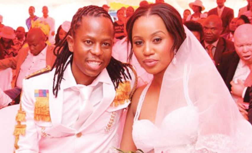 Vee Mampeezy with his ex-wife Kagiso Sento